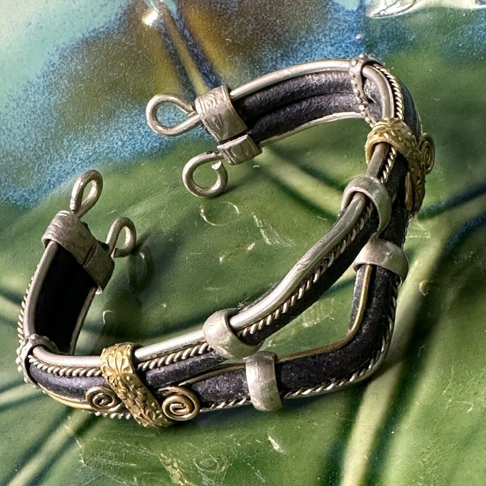Unique vintage Bangle Bracelet Adjustable BOHO Edwardian